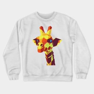 Colorful PolyNeck: Vibrant Low Poly Giraffe Design Crewneck Sweatshirt